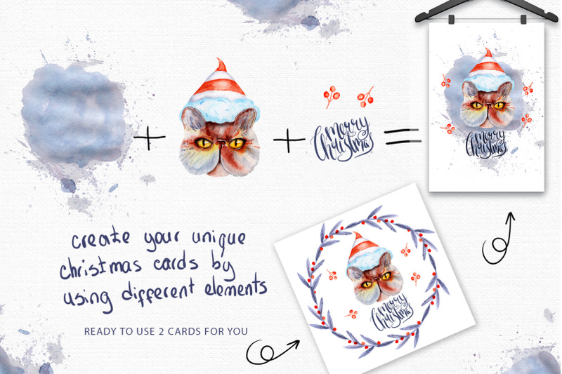 christmas-cats-watercolor-clipart
