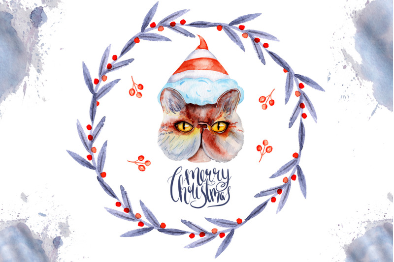 christmas-cats-watercolor-clipart