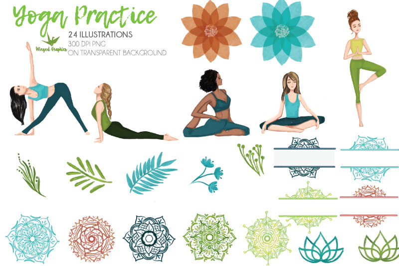 yoga-practice-set-of-24-illustrations-300-dpi-png-on-transparent-bac