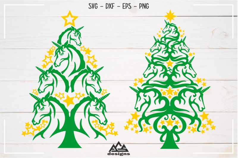 unicorn-christmas-tree-svg-design