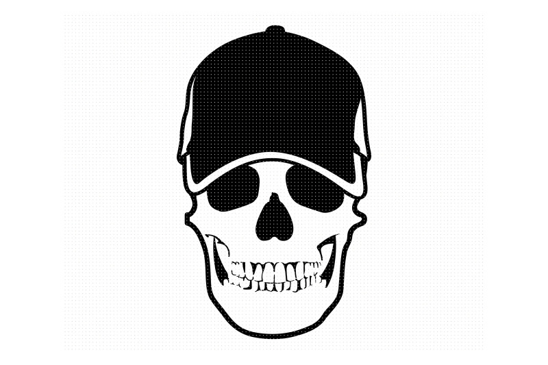 skull-wearing-a-baseball-cap-svg-dxf-vector-eps-clipart-cricut