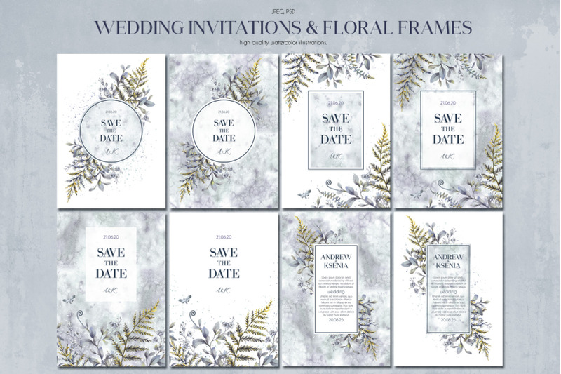 floral-wedding-cards-set