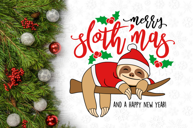 sloth-christmas-svg-design