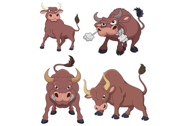 cartoon-angry-bull-collection