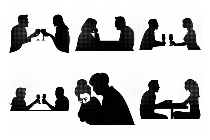 on-a-date-table-dinner-romance-svg-dxf-vector-eps-clipart