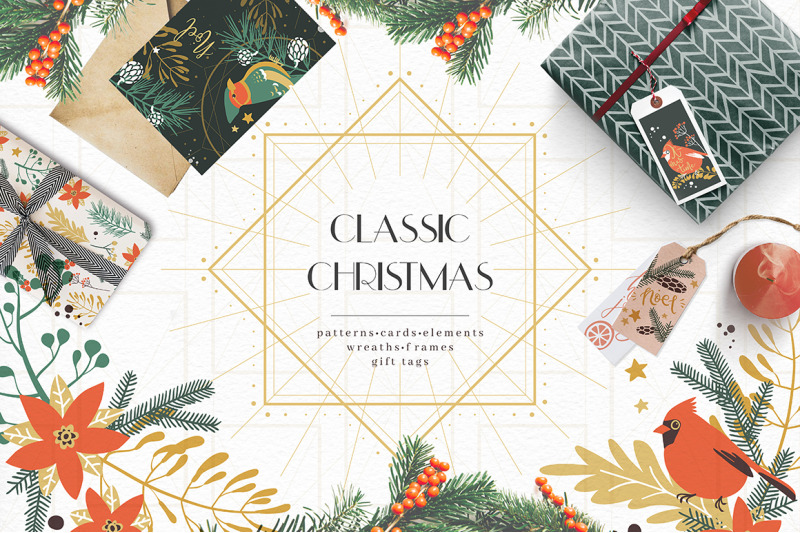 classic-christmas-winter-clipart-set