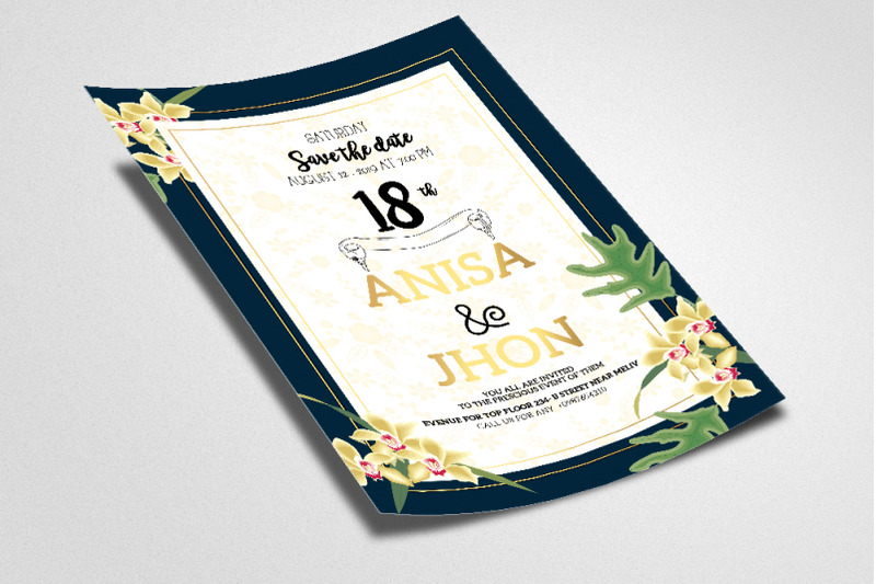 save-the-date-wedding-flyer-template