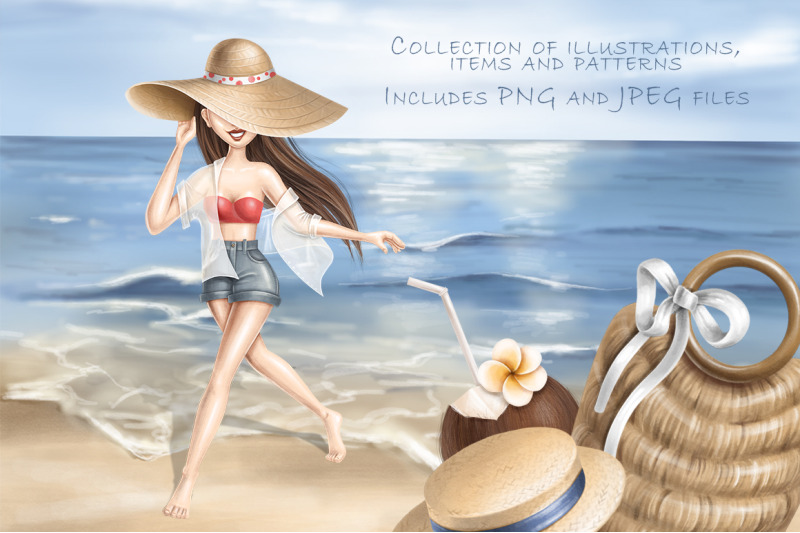 beach-party-illustration-set