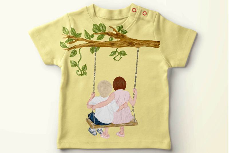watercolor-kids-on-swing-boy-and-girl-with-dog-clipart