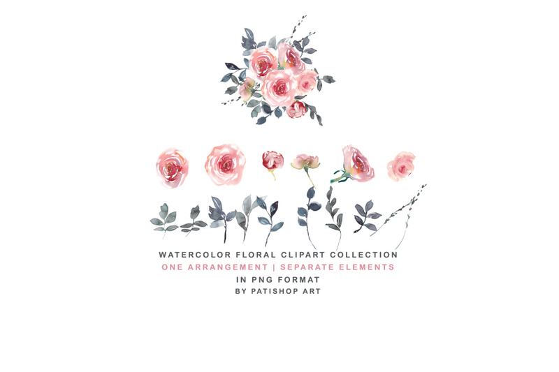 blush-watercolor-floral-clipart-set