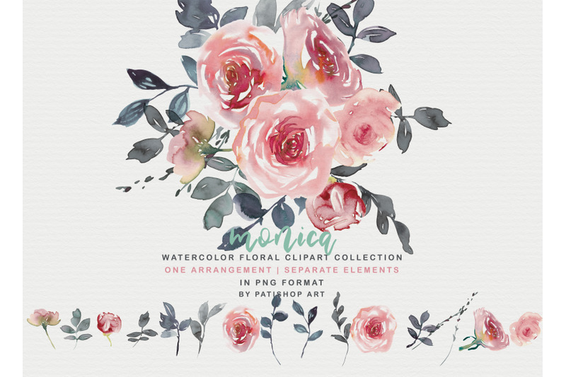 blush-watercolor-floral-clipart-set