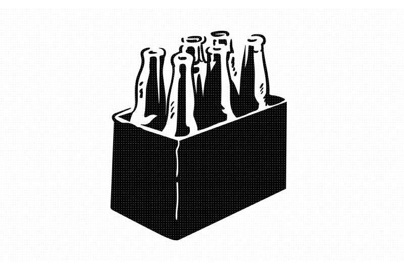 Download beer bottle six pack holder svg, dxf, vector, eps, clipart, cricut By CrafterOks | TheHungryJPEG.com