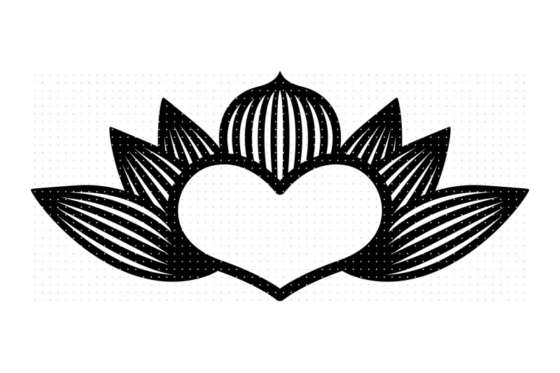 lotus-heart-flower-svg-dxf-vector-eps-clipart-cricut-download