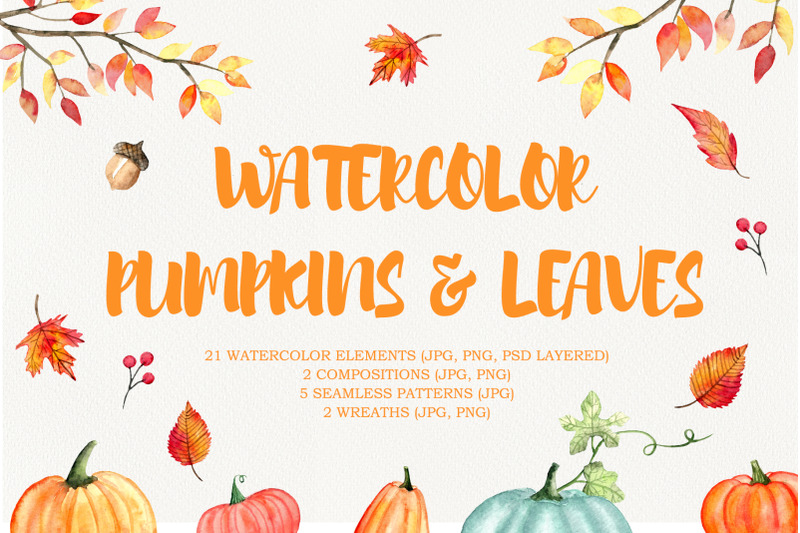 watercolor-pumpkins-and-leaves-clipart