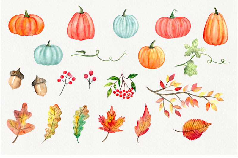 watercolor-pumpkins-and-leaves-clipart