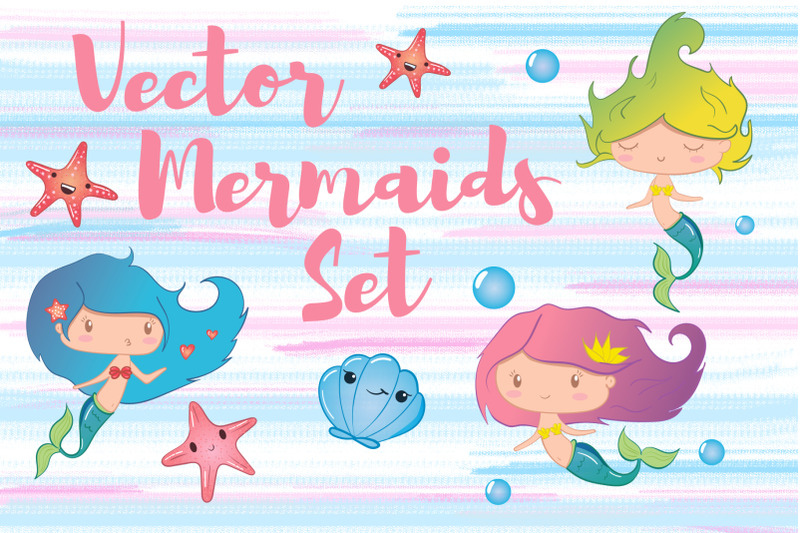 vector-hand-drawn-mermaids