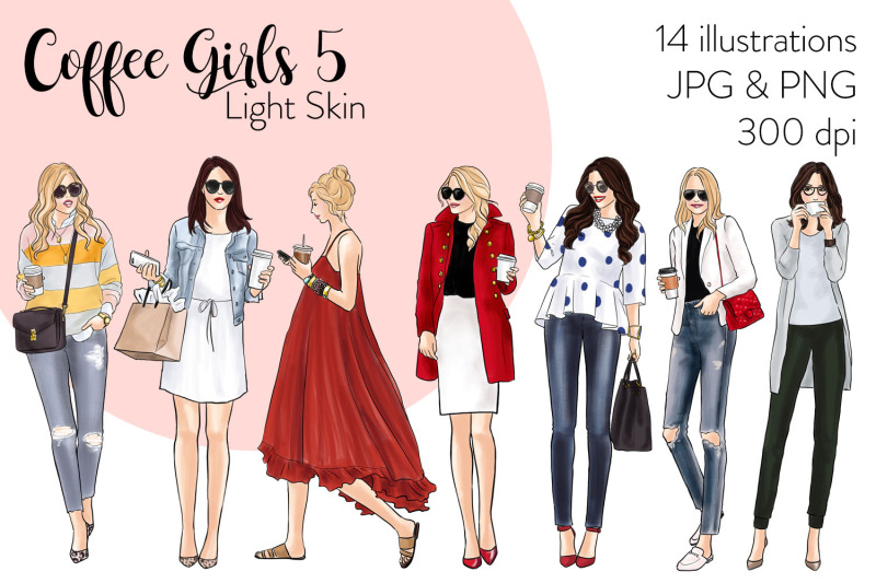 watercolor-fashion-clipart-coffee-girls-5-light-skin