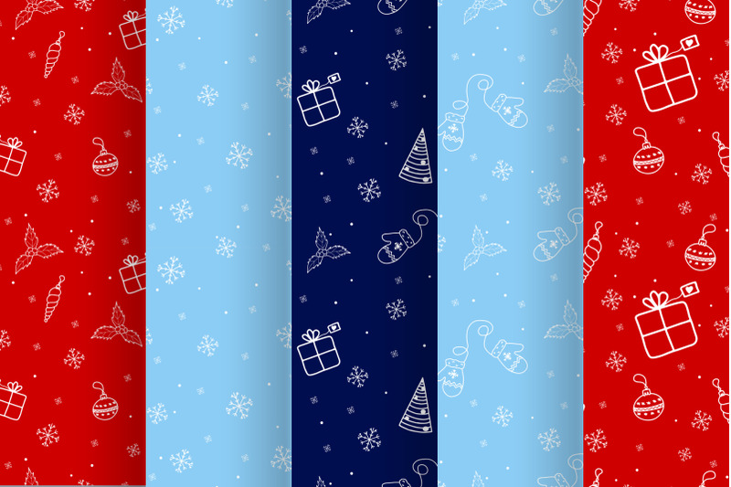 christmas-vector-seamless-patterns