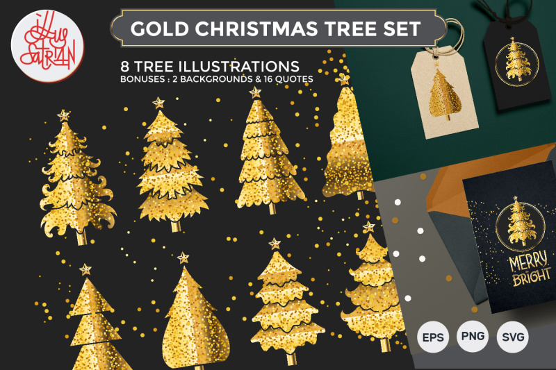 gold-christmas-tree-set