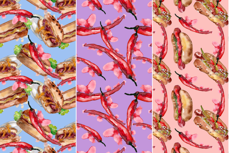 fast-food-hot-dog-watercolor-png