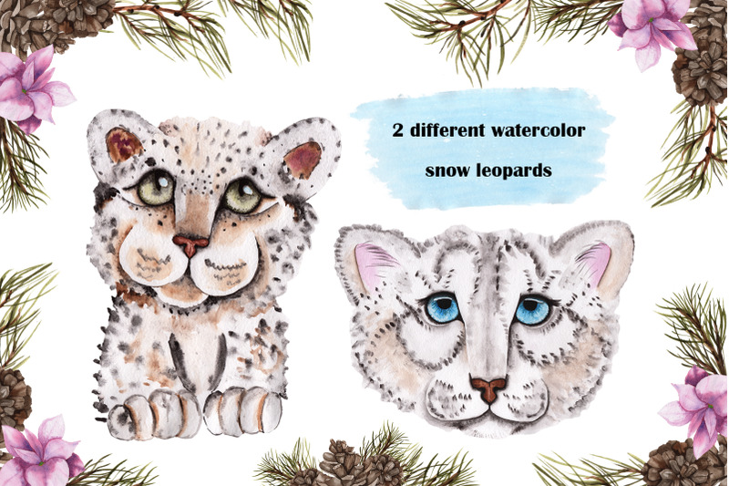 snow-leopard-watercolor-set
