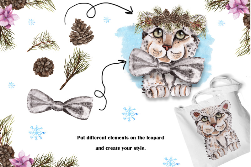 snow-leopard-watercolor-set