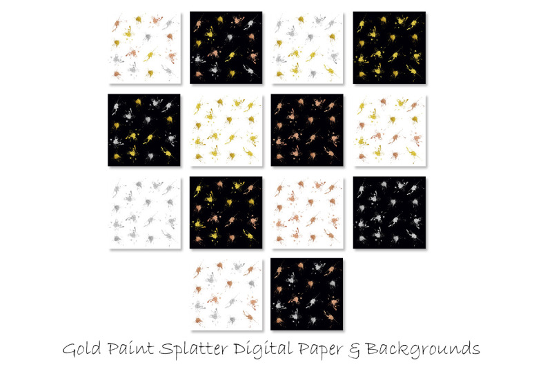 paint-splatter-digital-papers-metallic-paint-backgrounds