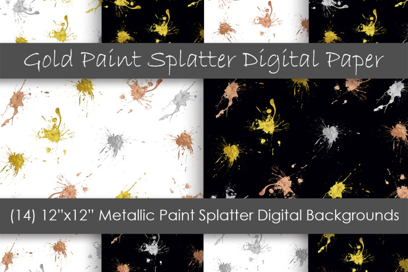 paint-splatter-digital-papers-metallic-paint-backgrounds