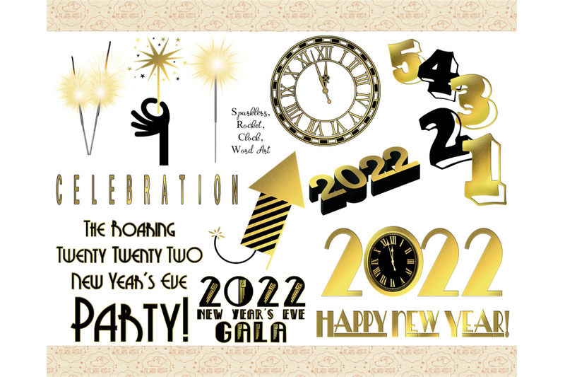 new-year-black-and-gold-2022-clip-art