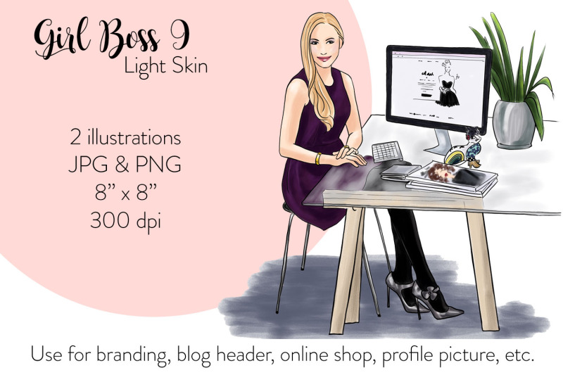 watercolor-fashion-nbsp-illustration-nbsp-girl-boss-9-light-skin