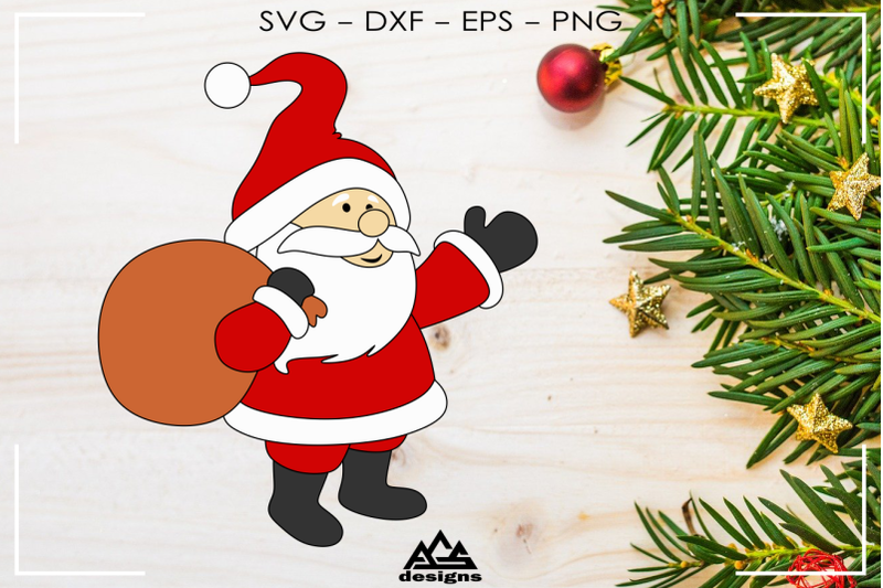 Download Cute Santa Christmas Svg Design By AgsDesign ...