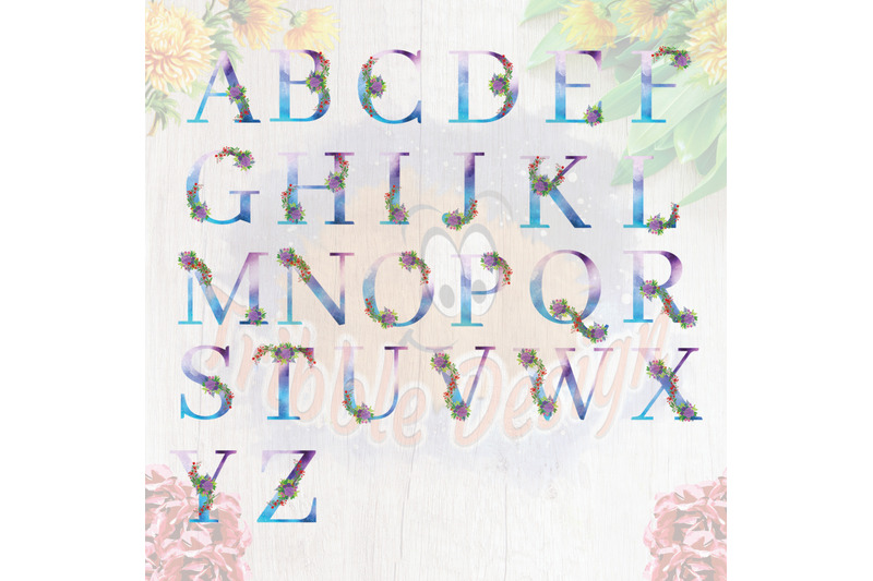 blue-purple-watercolor-floral-alphabet-and-numbers