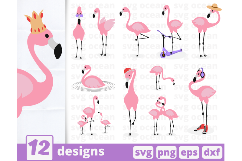 flamingo-svg-bundle-pink-flamingos-couple-silhouette-crown