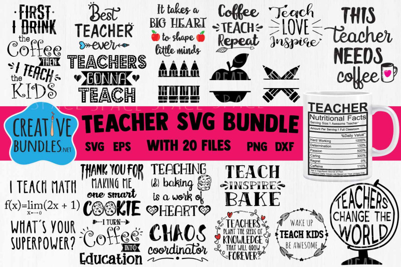 Teacher SVG bundle By creativespace | TheHungryJPEG.com