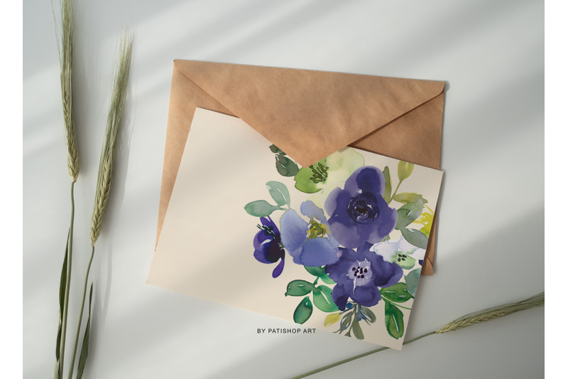 purple-watercolor-floral-clipart-collection