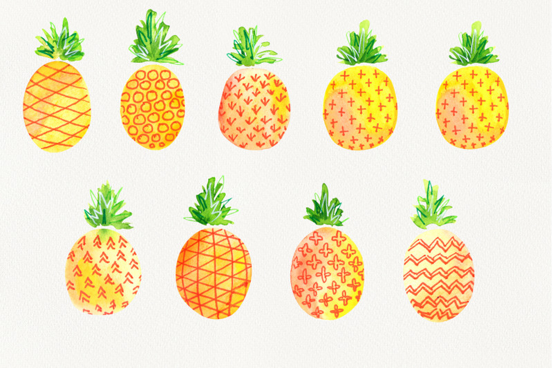 watercolor-pineapples