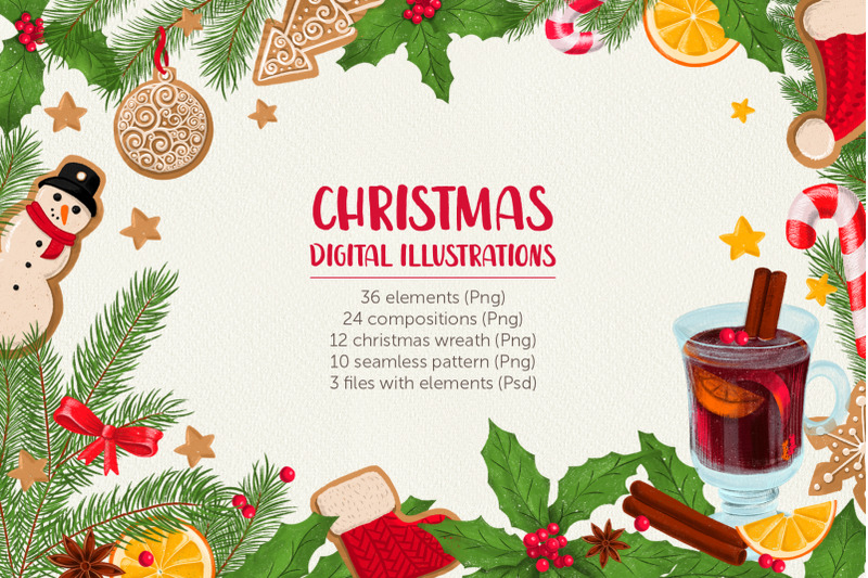 christmas-digital-illustration-set