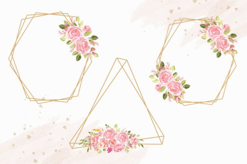 frames-with-pink-watercolor-peonies