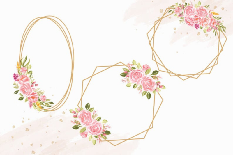 frames-with-pink-watercolor-peonies