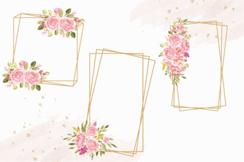 frames-with-pink-watercolor-peonies