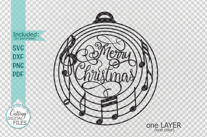 Christmas Ornament Bauble Ball With Music Notes Svg Cut File By Kartcreation Thehungryjpeg Com
