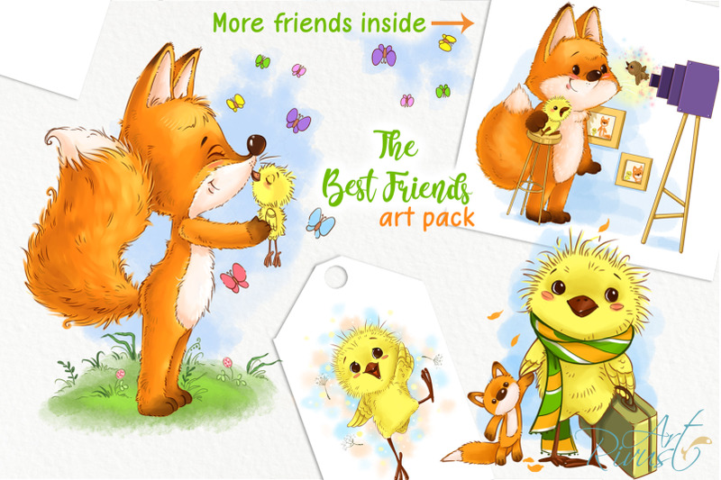 fox-and-chick-png-clipart-the-best-friend-graphic-art-birthday-cards