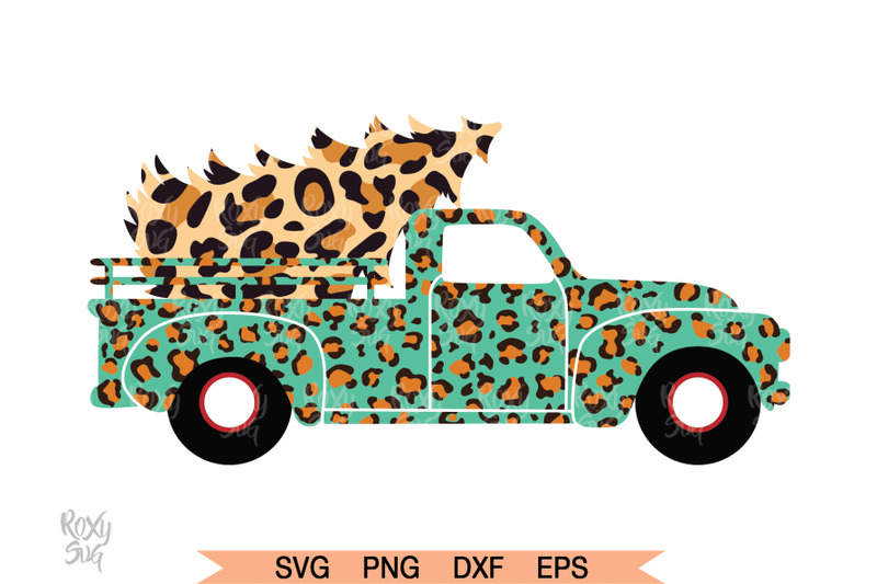 christmas-tree-truck-svg-leopard-turquoise-truck-svg