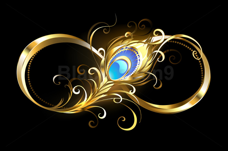 infinity-with-golden-peacock-feather
