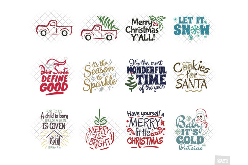 Download Free Christmas SVG Bundle (50 Designs) By OhMyCuttables | TheHungryJPEG.com