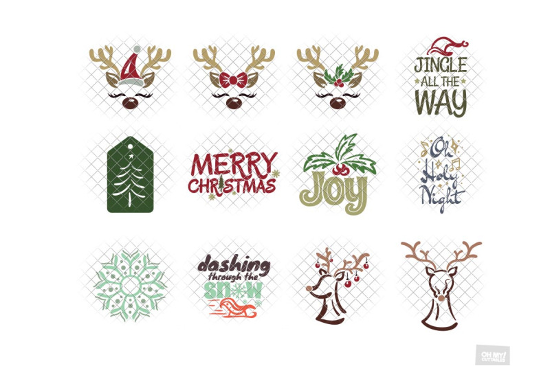 Download Free Christmas SVG Bundle (50 Designs) By OhMyCuttables ...