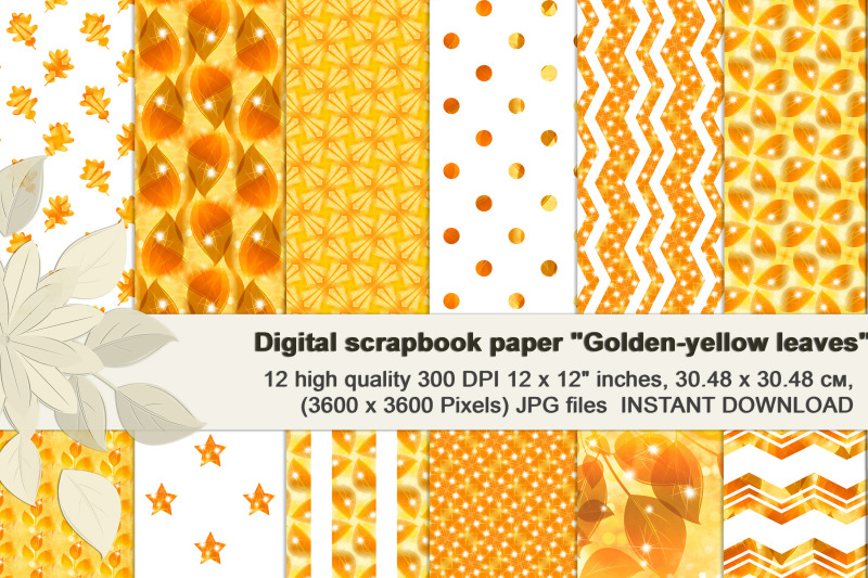 golden-yellow-leaves-autumn-digital-paper