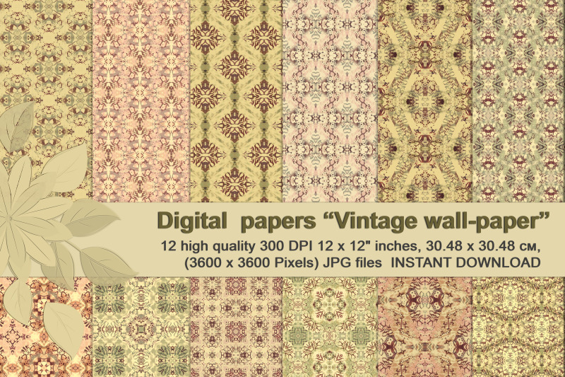 vintage-wall-paper-abstract-retro-patterns