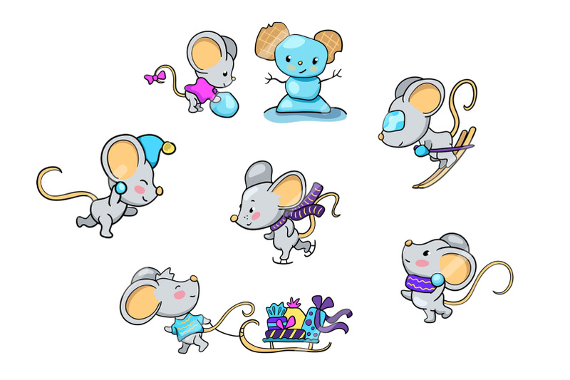 cute-mouse-character-playing-winter-activity-vector-clipart