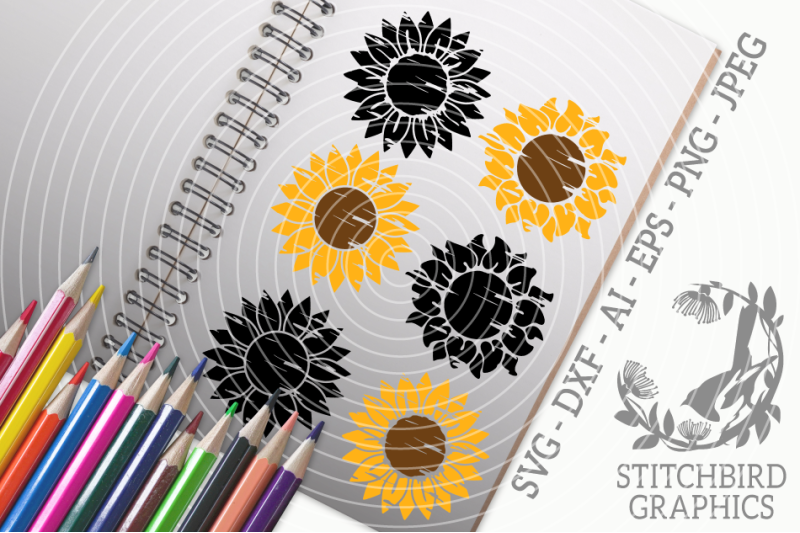 distressed-sunflower-bundle-svg-silhouette-studio-cricut